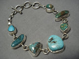 Amazing Vintage Native American Navajo Blue Turquoise Sterling Silver Begay Bracelet Old-Nativo Arts