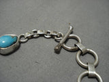 Amazing Vintage Native American Navajo Blue Turquoise Sterling Silver Begay Bracelet Old-Nativo Arts