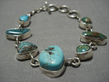 Amazing Vintage Native American Navajo Blue Turquoise Sterling Silver Begay Bracelet Old-Nativo Arts