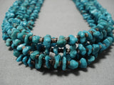 Amazing Vintage Native American Navajo Carico Lake Turquoise Sterling Silver Necklace Old-Nativo Arts