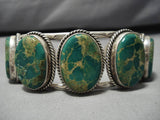 Amazing Vintage Native American Navajo Damale Turquoise Sterling Silver Bracelet Old-Nativo Arts