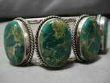 Amazing Vintage Native American Navajo Damale Turquoise Sterling Silver Bracelet Old-Nativo Arts