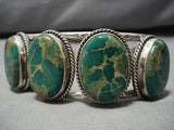 Amazing Vintage Native American Navajo Damale Turquoise Sterling Silver Bracelet Old-Nativo Arts