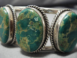 Amazing Vintage Native American Navajo Damale Turquoise Sterling Silver Bracelet Old-Nativo Arts