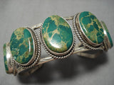 Amazing Vintage Native American Navajo Damale Turquoise Sterling Silver Bracelet Old-Nativo Arts