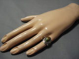 Amazing Vintage Native American Navajo Domed Royston Turquoise Sterling Silver Ring Old-Nativo Arts