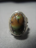 Amazing Vintage Native American Navajo Domed Royston Turquoise Sterling Silver Ring Old-Nativo Arts