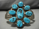 Amazing Vintage Native American Navajo Hby Turquoise Sterling Silver Bracelet Old-Nativo Arts