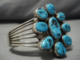 Amazing Vintage Native American Navajo Hby Turquoise Sterling Silver Bracelet Old-Nativo Arts