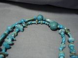 Amazing Vintage Native American Navajo Large Turquoise Sterling Silver Bracelet Old-Nativo Arts