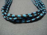 Amazing Vintage Native American Navajo Sky Blue Turquoise Sterling Silver American Necklace-Nativo Arts