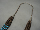 Amazing Vintage Native American Navajo Sky Blue Turquoise Sterling Silver American Necklace-Nativo Arts