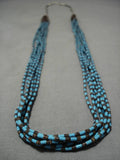 Amazing Vintage Native American Navajo Sky Blue Turquoise Sterling Silver American Necklace-Nativo Arts
