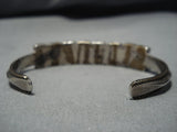 Amazing Vintage Native American Navajo Squared Turquoise Sterling Silver Native Bracelet Old-Nativo Arts