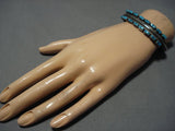 Amazing Vintage Native American Navajo Squared Turquoise Sterling Silver Native Bracelet Old-Nativo Arts