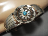 Amazing Vintage Native American Navajo Sterling Silver Basket Turquoise Bracelet Old-Nativo Arts