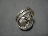 Amazing Vintage Native American Navajo Sterling Silver Domed Mircrophone Ring Old-Nativo Arts
