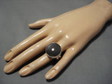 Amazing Vintage Native American Navajo Sterling Silver Domed Mircrophone Ring Old-Nativo Arts
