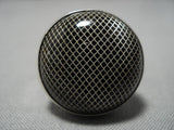 Amazing Vintage Native American Navajo Sterling Silver Domed Mircrophone Ring Old-Nativo Arts