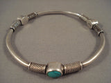 Amazing Vintage Navajo Apachito Native American Jewelry Silver Bangle Turquoise Bracelet Old-Nativo Arts