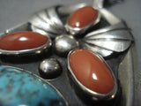 Amazing Vintage Navajo Bisbee Turquoise Sterling Native American Jewelry Silver Necklace Old-Nativo Arts