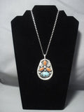 Amazing Vintage Navajo Bisbee Turquoise Sterling Native American Jewelry Silver Necklace Old-Nativo Arts