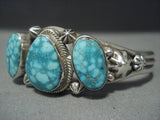 Amazing Vintage Navajo Carico Lake Turquoise Sterling Native American Jewelry Silver Bracelet-Nativo Arts