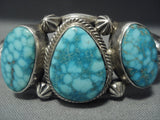 Amazing Vintage Navajo Carico Lake Turquoise Sterling Native American Jewelry Silver Bracelet-Nativo Arts