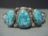 Amazing Vintage Navajo Carico Lake Turquoise Sterling Native American Jewelry Silver Bracelet-Nativo Arts