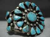 Amazing Vintage Navajo Chubby Turquoise Sterling Silver Native American Jewelry Bracelet-Nativo Arts