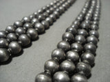 Amazing! Vintage Navajo 'Graduating Silver Bead: Silver Necklace Old-Nativo Arts