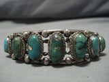Amazing Vintage Navajo Green Turquoise Sterling Silver Native American Bracelet-Nativo Arts