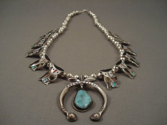 Amazing Vintage Navajo Horseshoe Pendant Owl Sterling Native American Jewelry Silver Necklace-Nativo Arts