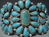 Amazing Vintage Navajo Justin Wilson Turquoise Sterling Native American Jewelry Silver Bracelet-Nativo Arts