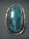 Amazing Vintage Navajo Native American Jewelry jewelry Blue Diamond Turquoise Terling Silver Ring-Nativo Arts