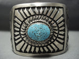 Amazing Vintage Navajo Native American Jewelry jewelry Concentric Circles Turquoise Sterling Silver Bracelet-Nativo Arts