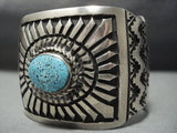 Amazing Vintage Navajo Native American Jewelry jewelry Concentric Circles Turquoise Sterling Silver Bracelet-Nativo Arts