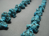 Amazing Vintage Navajo Native American Jewelry jewelry Turquoise Nuggets Sterling Silver Necklace-Nativo Arts