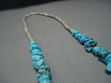 Amazing Vintage Navajo Native American Jewelry jewelry Turquoise Nuggets Sterling Silver Necklace-Nativo Arts