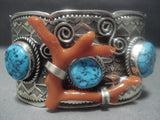Amazing Vintage Navajo Native American Jewelry jewelry Turquoise Sterling Silver Bracelet Old-Nativo Arts