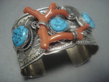 Amazing Vintage Navajo Native American Jewelry jewelry Turquoise Sterling Silver Bracelet Old-Nativo Arts