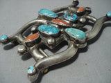Amazing Vintage Navajo Native American Jewelry jewelry Turquoise Sterling Silver Buckle-Nativo Arts
