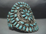 Amazing Vintage Navajo Native American Jewelry jewelry Turquoise Tso Family Sterling Silver Bracelet-Nativo Arts