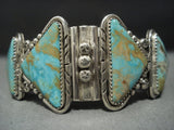 Amazing!! Vintage Navajo Rare Turquoise #8 Sterling Silver Bracelet Old-Nativo Arts