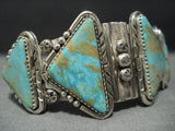 Amazing!! Vintage Navajo Rare Turquoise #8 Sterling Silver Bracelet Old-Nativo Arts