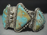Amazing!! Vintage Navajo Rare Turquoise #8 Sterling Silver Bracelet Old-Nativo Arts