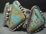 Amazing!! Vintage Navajo Rare Turquoise #8 Sterling Silver Bracelet Old-Nativo Arts