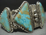 Amazing!! Vintage Navajo Rare Turquoise #8 Sterling Silver Bracelet Old-Nativo Arts