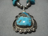 Amazing Vintage Navajo Rich Long Sterling Silver Necklace Old Native American-Nativo Arts