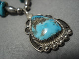 Amazing Vintage Navajo Rich Long Sterling Silver Necklace Old Native American-Nativo Arts
